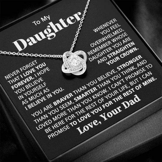 To my Daughter - “I believe in you” love knot necklace - Image 2