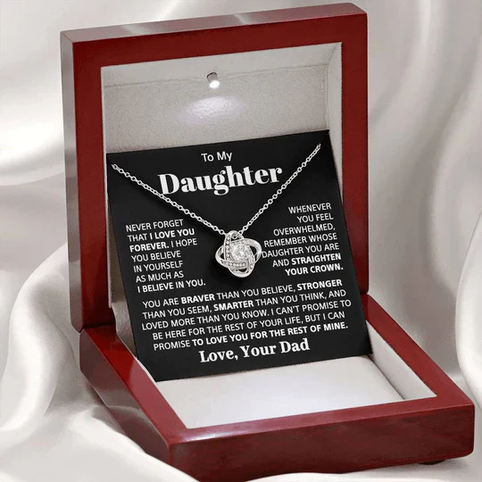 To my Daughter - “I believe in you” love knot necklace - Image 3