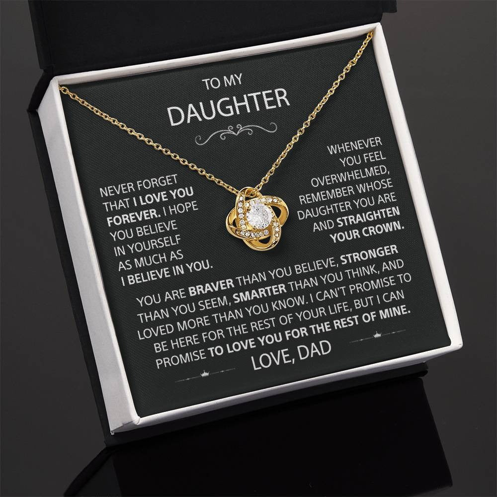 To My Daughter - Love Knot Necklace - Image 2