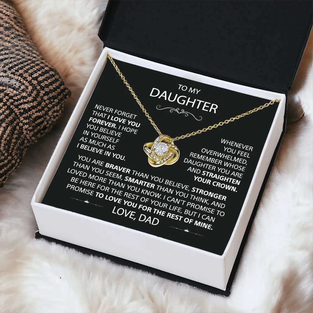 To My Daughter - Love Knot Necklace - Image 3